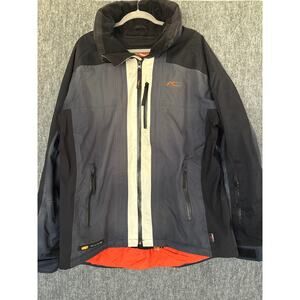 Kjus Vintage Ski‎ Outdoor Hooded SympaTex Mens Jacket Gray/Black/Orange Size XL
